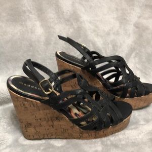 Madden Girl. Black. Size 8 wedges